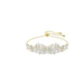 Swarovski Idyllia Lilia Bracelet, Butterfly Motif, Clear Pavé Crystals, Gold-Tone Finished Setting, for Women