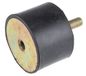 RS PRO Rubberen trildemper, buiten- en binnenschroefdraad buffer M12, Ø 70mm x 50mm, 60 Shore A