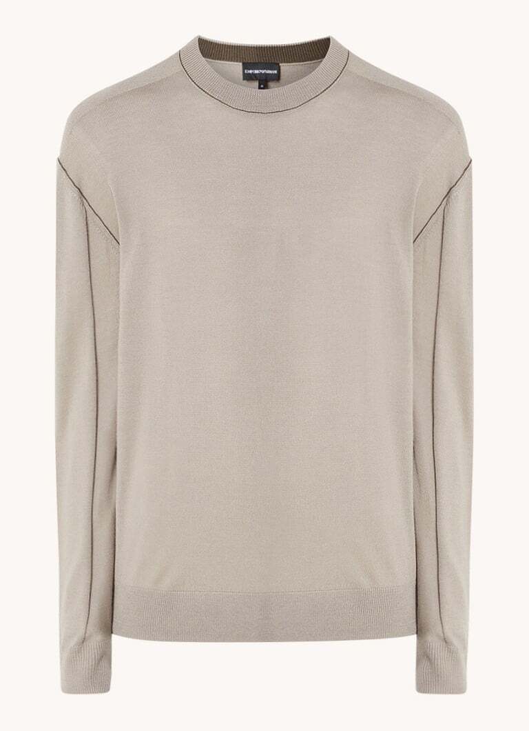 Emporio Armani Emporio Armani Fijngebreide pullover van scheerwol met logo