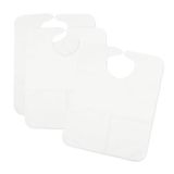 Ti TIN Slabbetjes voor volwassenen, waterdicht, zelfsluiting, absorberend en ademend, 50 x 60 cm, witte badstof, met vinylvoering, wasbaar en duurzaam, 3 stuks