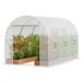 Merkloos Tunnelkas - Serre/Polytunnel - 3,9 x 1,9 x 1,8 m - Gegalvaniseerd Stalen Frame - PE Afdekking - Oprolbare Ritsdeur - 6 Ramen - Wit