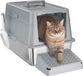 Merkloos / Sans marque Bol Cat Toilet - Stainless Steel XXL Closed Litter Box for Large Cats