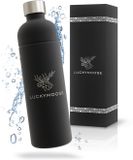 Luckymoose RVS Drinkfles 1,25L - Infinity - Zwart