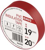 EMOS PVC Insulation tape - Isolatietape - 19mm x 20m - Rood