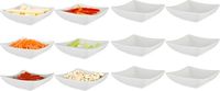 Vessia amuse kommetjes/serveer schaaltjes - set 12x stuks - wit - 12 x 12 x 4 cm - keuken/eettafel - keramiek