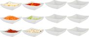 Vessia amuse kommetjes/serveer schaaltjes - set 12x stuks - wit - 12 x 12 x 4 cm - keuken/eettafel - keramiek