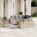 Maison Exclusive - Ensemble de meubles de jardin 9 pièces avec canapé et coussins, beige, en polyrotin