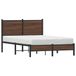 Maison Exclusive Lit en métal de qualité supérieure, finition imitation chêne, couleur marron, dimensions 120x200 cm, vendu sans matelas
