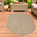 CARPETIA Tapis robuste pour intérieur et extérieur, aspect jonc moderne, résistant aux intempéries, balcon, terrasse, salle à manger, 140 x 200 cm, ovale