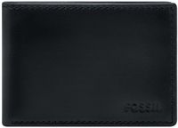 FOSSIL Derrick Bifold Kaarthoes Zwart Leer