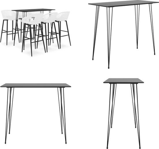 vidaXL 7-delige Barset zwart en wit
