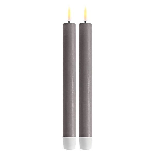 LED Dinerkaars 24 cm - Grijs - 2 stuks - Deluxe HomeArt