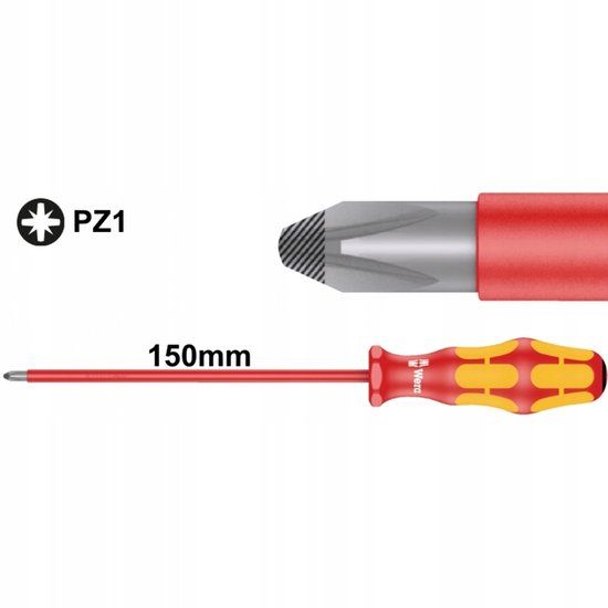 Wera VDE Schroevendraaier Pozidriv PZ1 x 150mm