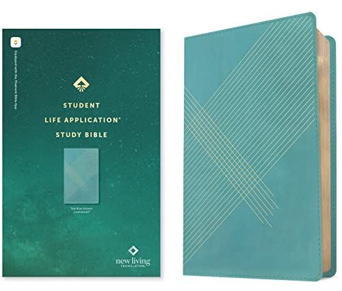 NLT Student Life Application Study Bible - Teal Blue Striped - Leatherlike - Filament Enabled - Red Letter