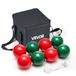 VEVOR Jeu de boules avec 8 boules en résine (107 mm) & billes & sac de transport (noir) & mètre ruban, rouge & vert 2 couleurs, pour 2 à 8 joueurs, jeu de boules pour plage, pelouse, famille, jardin, extérieur
