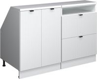 Vicco R-Line Keukenkast voor schuine wand – 120 cm Set van 2 kastrompen 60 cm diepte Witte golf