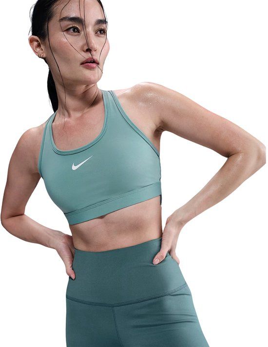 Nike Swoosh Medium Support Sport-bh Dx6821-017 - Kleur Off White - Maat XS