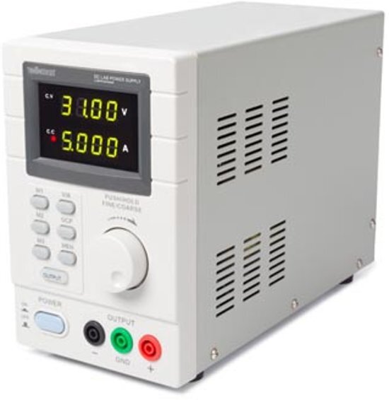 Velleman PROGRAMMEERBARE LABOVOEDING 0-30 VDC / 5 A max. - DUBBELE LED-DISPLAY met USB 2.0-INTERFACE