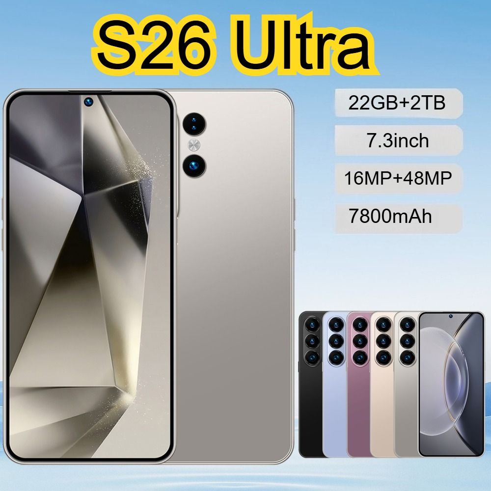 CHOTOG Originele S26 Ultra Smartphone 7800mAh Android 16MP+48MP Mobiele Telefoons 4G 5G Dual SIM Wereldwijde Versie 7.3 HD Mobiele Telefoons
