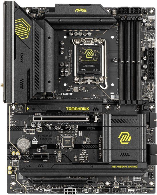MSI MAG B860 TOMAHAWK WIFI - Moederbord - ATX - LGA 1851 - Intel B860 - DDR5 - Wi-Fi 7 - Bluetooth 5.4