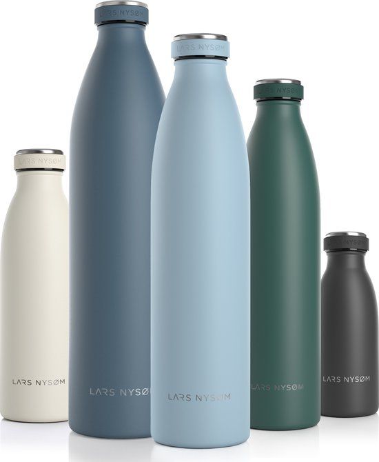 LARS NYSØM 'Ren' Stainless Steel Water Bottle 1000ml - Sky Blue