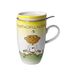 Goebel Theemok met zeef Eat Chill Love van Fine Bone China, kleur: meerkleurig, afmetingen: 11,5x8x14 cm