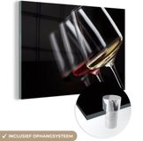 MuchoWow® Peinture sur verre 90x60 cm - Peinture acrylique sur verre - Verre à vin - Vin - Alcool - Photo sur verre - Peintures