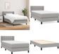 vidaXL Boxspring met matras, stof, lichtgrijs, 100x200 cm