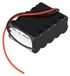 NiMH-accu pour lampes de poche, 12V, 1500mAh, type F2x5 (Mignon AA), dimensions 73x50x29 mm, avec câble de 200 mm d'un côté