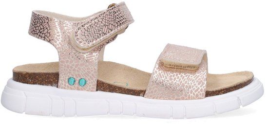 BunniesJR Meisjes Platte Sandalen - Beige - Imitatieleer - Klittenband - Maat 32
