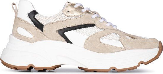 PS Poelman TOKIO Dames Sneakers - Beige Met Combinatie