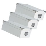 5Five Spullen Opbergdoos box - 3x - wit - 28 x 20 x 11 cm - Karton - Diverse toepassingen - Opslagbox
