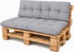 2LIF tuin palletkussen set Lennon - lichtgrijs - 120 x 80 cm / 120 x 40 cm - zitkussen en rugkussen