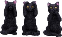 Nemesis Now Three Wise Felines beeld zwart Kunststof Unisex