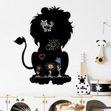 Ambiance Sticker Schoolbordsticker - uitwisbare zelfklevende muurstickers - Leeuwensilhouet - 45x35cm