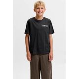 JACK&JONES Jongens T-shirt met ronde hals, 100% katoen, maat 176, zwart
