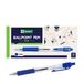 D.RECT 294 Balpen met ergonomische rubberen handgreep voor kantoor en huishouden, lijndikte 0,7 mm, blauw, 12 stuks