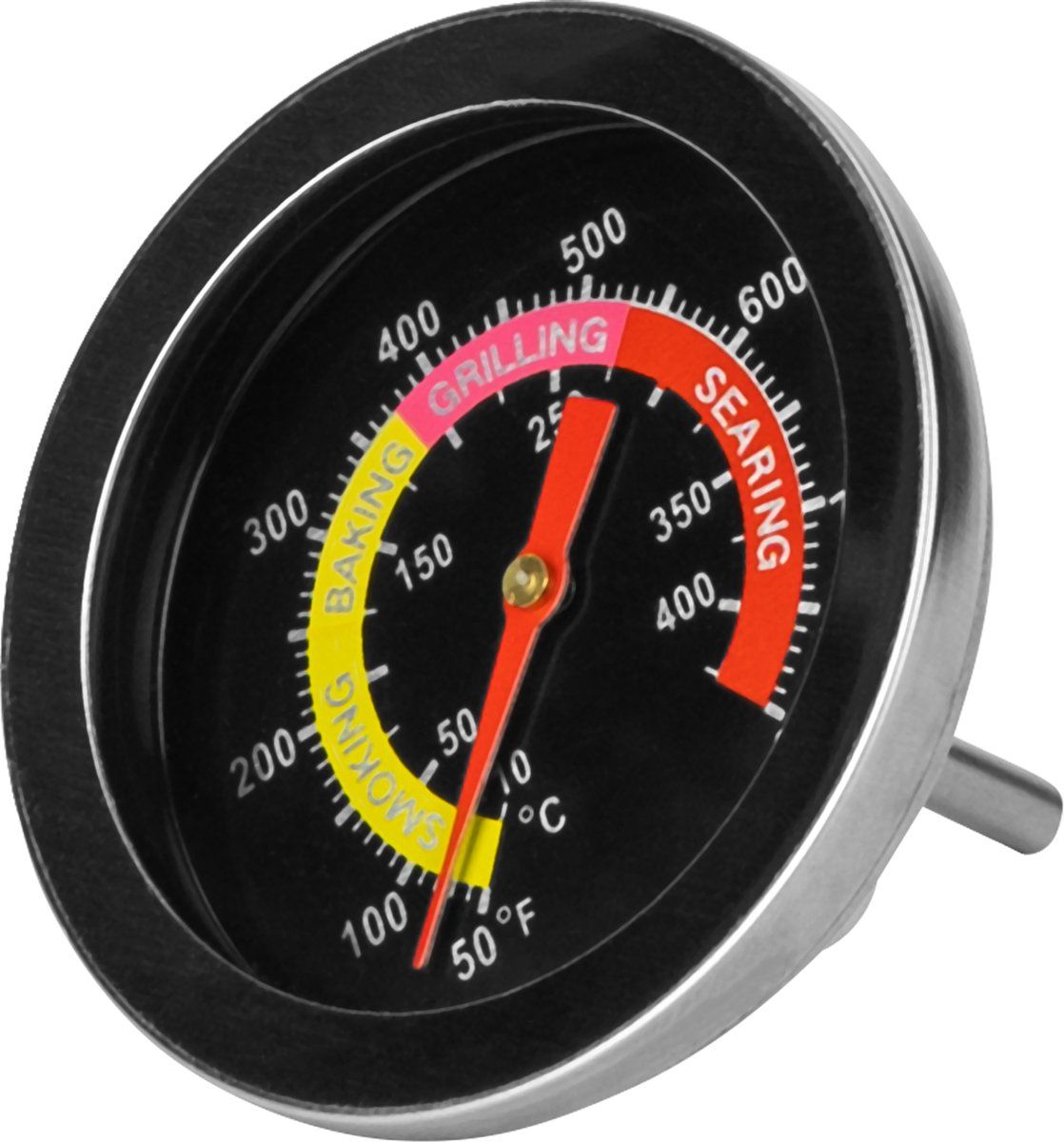KRUMBLE Barbecuethermometer - BBQ - Vleesthermometer - RVS - Tot 400 graden - Zwart en zilver