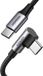 Ugreen 100W USB C naar USB C Kabel Hoek PD 3.0 PPS Oplaadkabel USB-C 90 graden compatibel iPhone 15 Pro Max, Galaxy S24 Ultra, M2 MacBook Pro/Air iPad Pro 12.9 iPad Mini 6 Steam Deck enz. (1m)