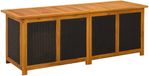 vidaXL Tuinopslagdoos - Massief Acacia Hout - Zwart - 150 x 50 x 56 cm