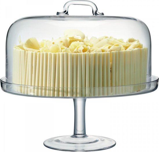 L.S.A. Serve Serveerschaal op Voet met Stolp ø 34,5 cm - Glas - Transparant