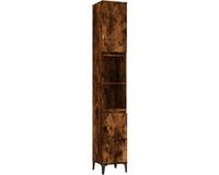vidaXL Badkamerkast 30x30x190 cm bewerkt hout gerookt eikenkleurig