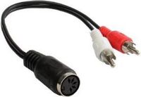 Alcasa Good Connections - Audio Adapterkabel - 2x RCA naar 5-polige DIN - 0,2 Meter - Zwart