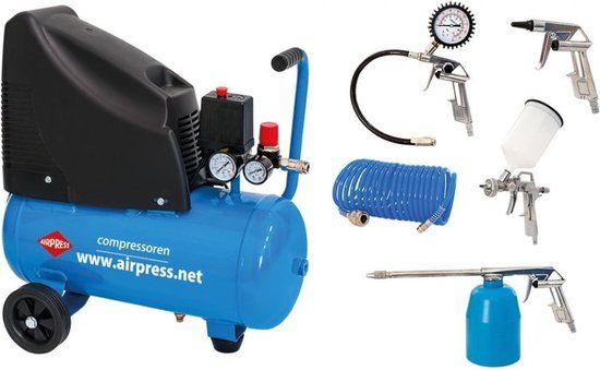 Airpress Olievrije compressor HLO 215-25 - Compressor met drukregelaar - 8 bar - 0.02 l