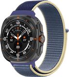 By Qubix Qubix Nylon Loop Bandje Blauw/Roomwit voor Samsung Galaxy Watch Ultra/Ultra 2 47mm
