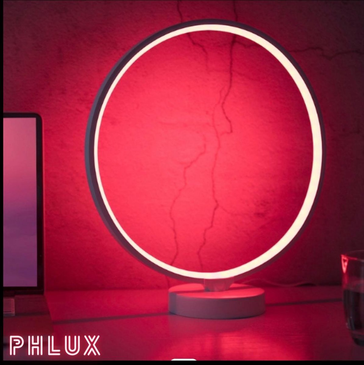 Phlux | LED Tafellamp | Oneindig veel kleurcombinaties | LED bureaulamp | Philips HUE alternatief | Unieke lamp voor sfeer | Verschillende lichtstanden | Meerdere lichtsterktes | Afstandsbediening inbegrepen