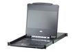 ATEN CL6708MW Rack Console 17.3" Full HD LCD KVM Switch 8-Port USB Swiss QWERTZ Black 1U