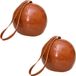 Merkloos Esschert Design Deurstopper leer - 2x - 16 x 14 cm - 1200 gram - bruin - Lederen bal