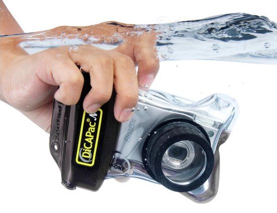 DiCAPac Wpone - Cameratas - Universeel - Waterbestendig - Zwart, Transparant