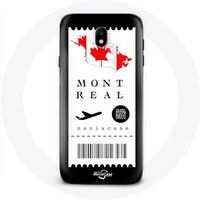 Maniacase Hoesje voor Samsung Galaxy J7 2017 Vliegticket Montreal Canada